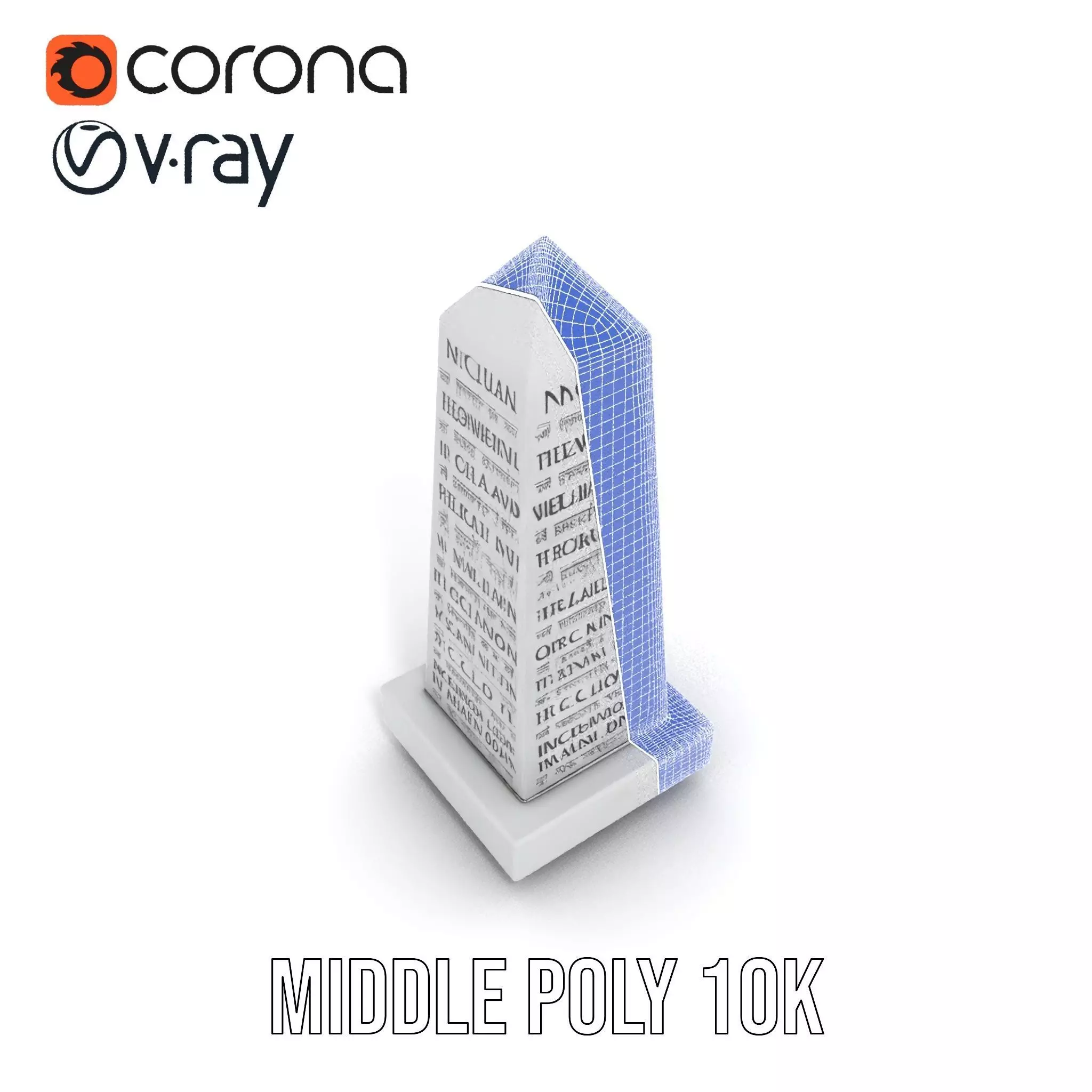 Marble Obelisk Engraved model pack Low-poly 3D model_24
