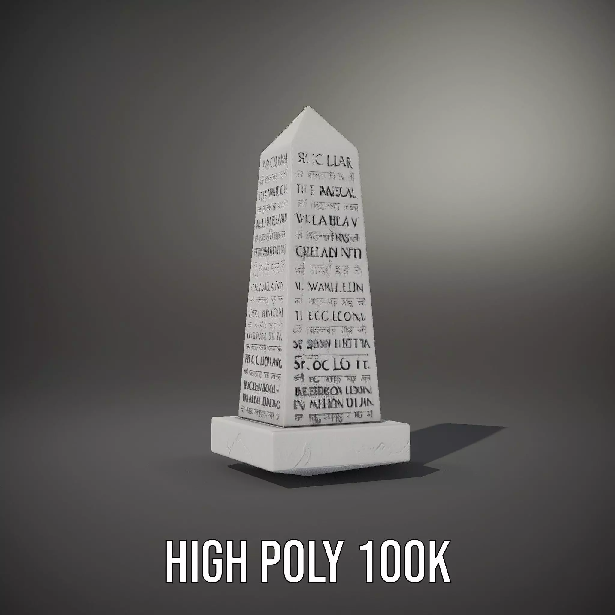 Marble Obelisk Engraved model pack Low-poly 3D model_10