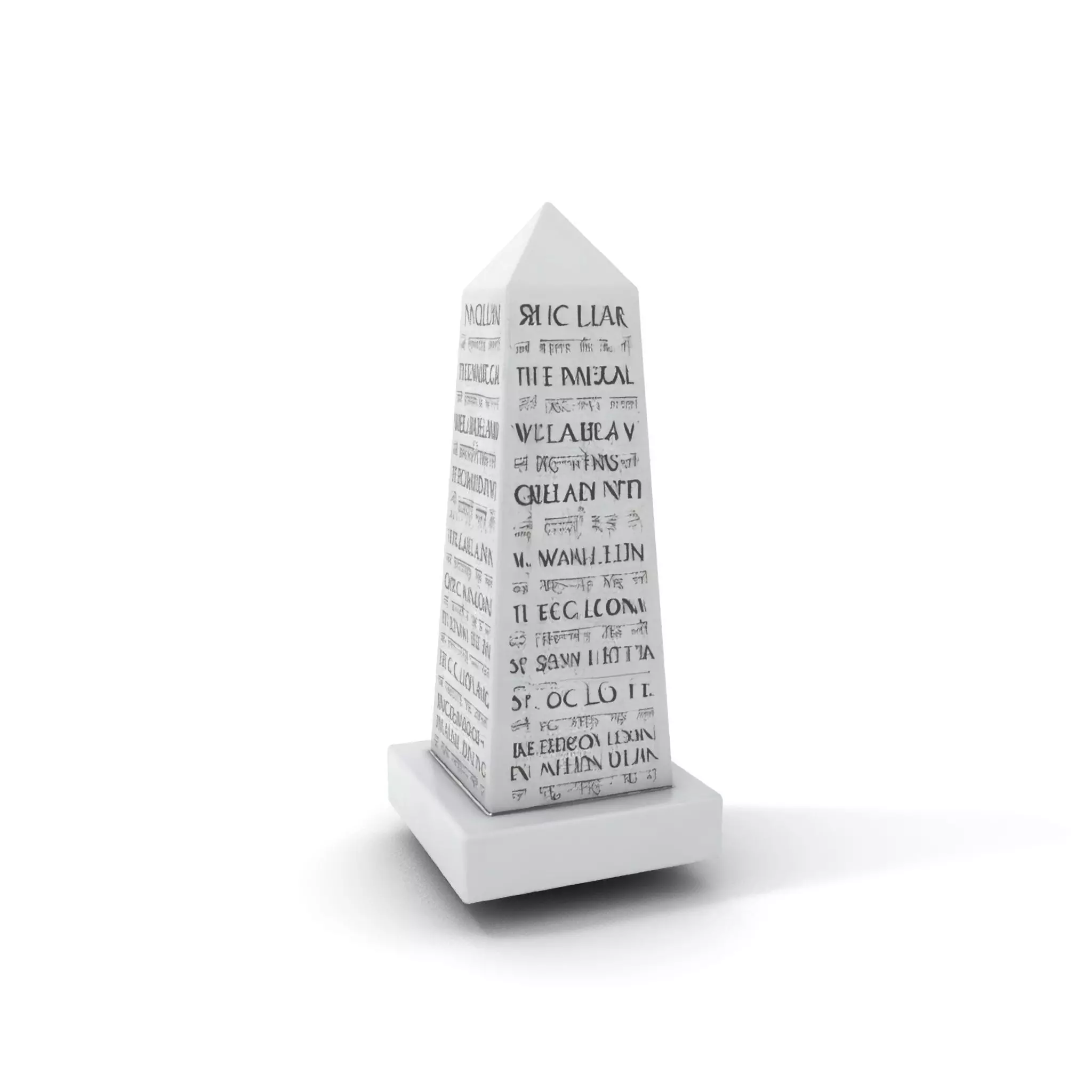 Marble Obelisk Engraved model pack Low-poly 3D model_0