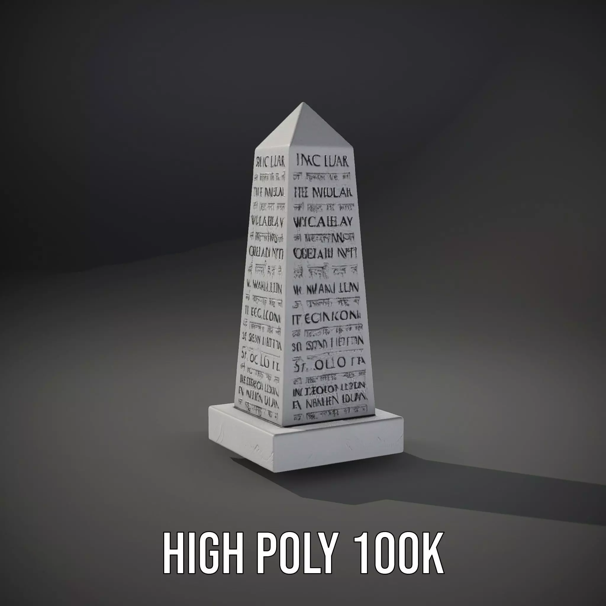 Marble Obelisk Engraved model pack Low-poly 3D model_8