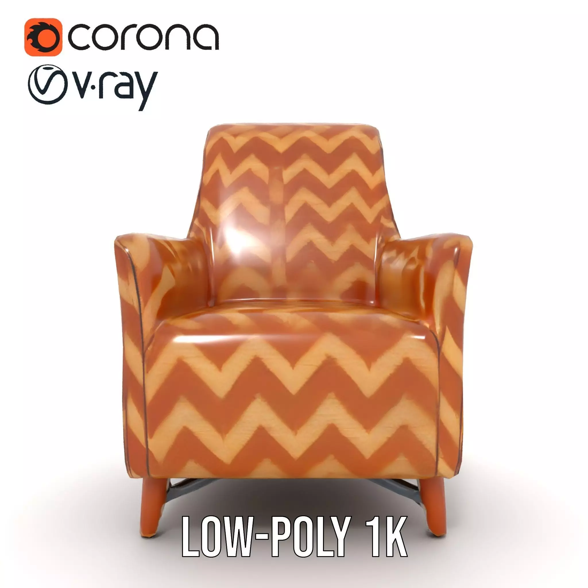 Zigzag Pattern Armchair model pack Low-poly 3D model_25