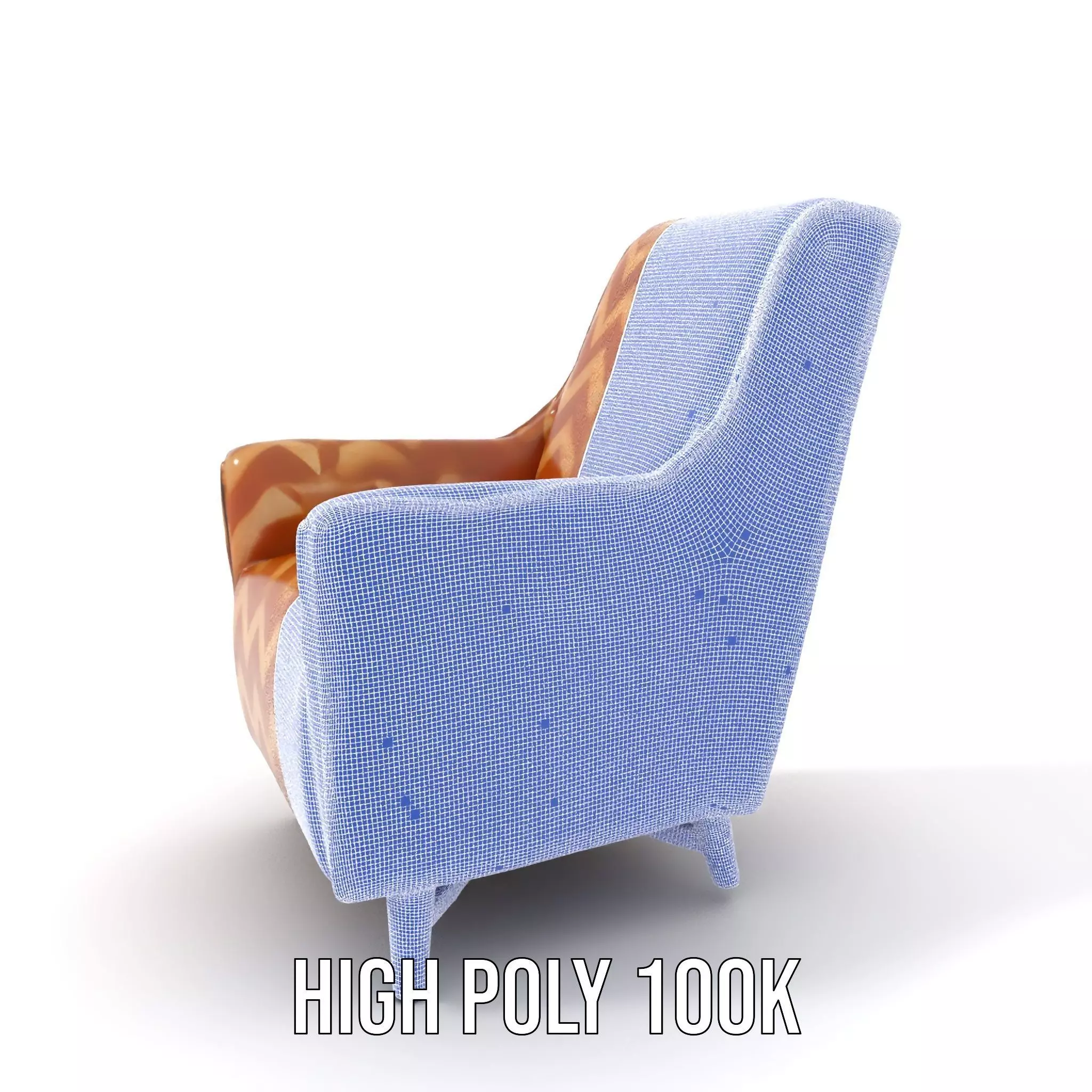 Zigzag Pattern Armchair model pack Low-poly 3D model_4