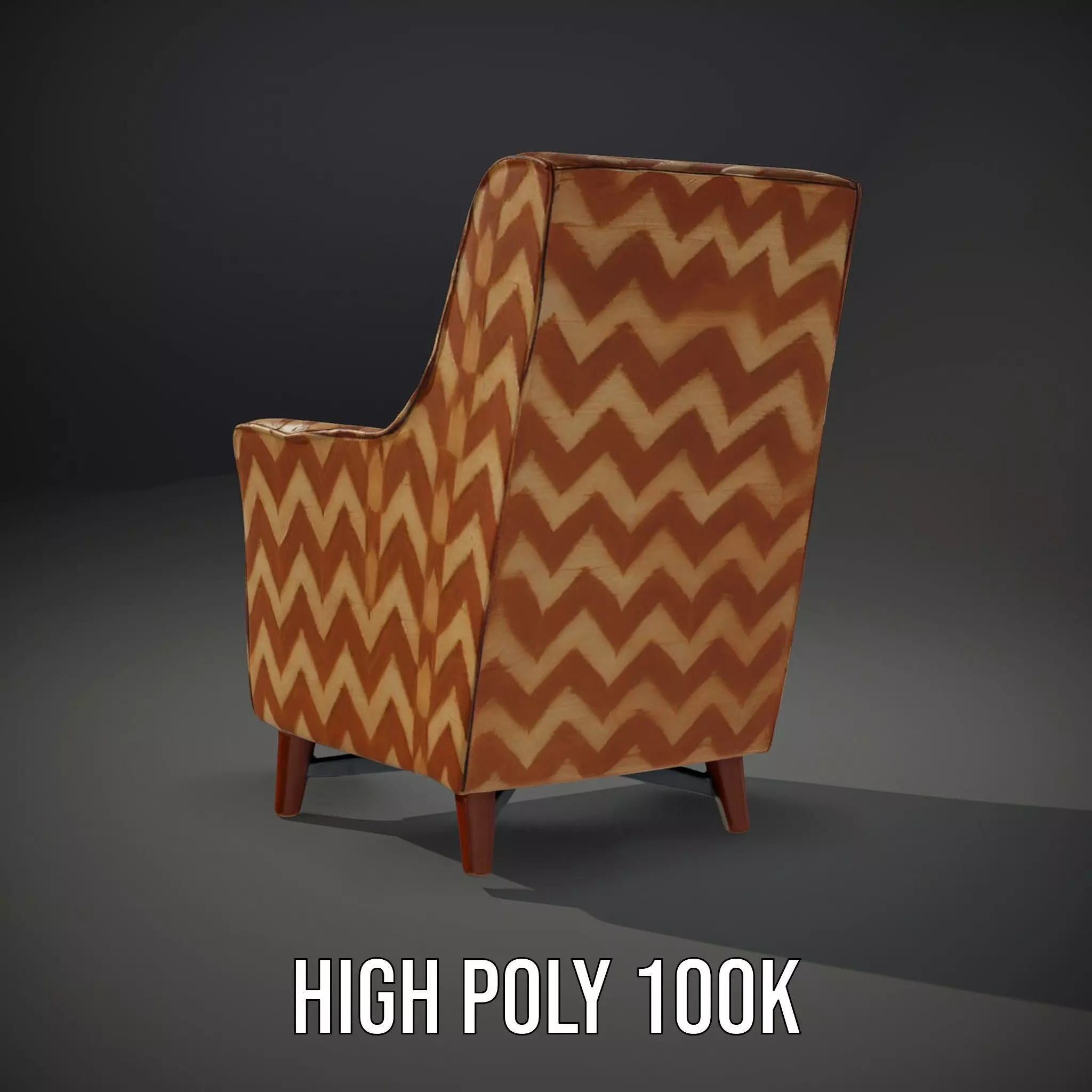 Zigzag Pattern Armchair model pack Low-poly 3D model_10