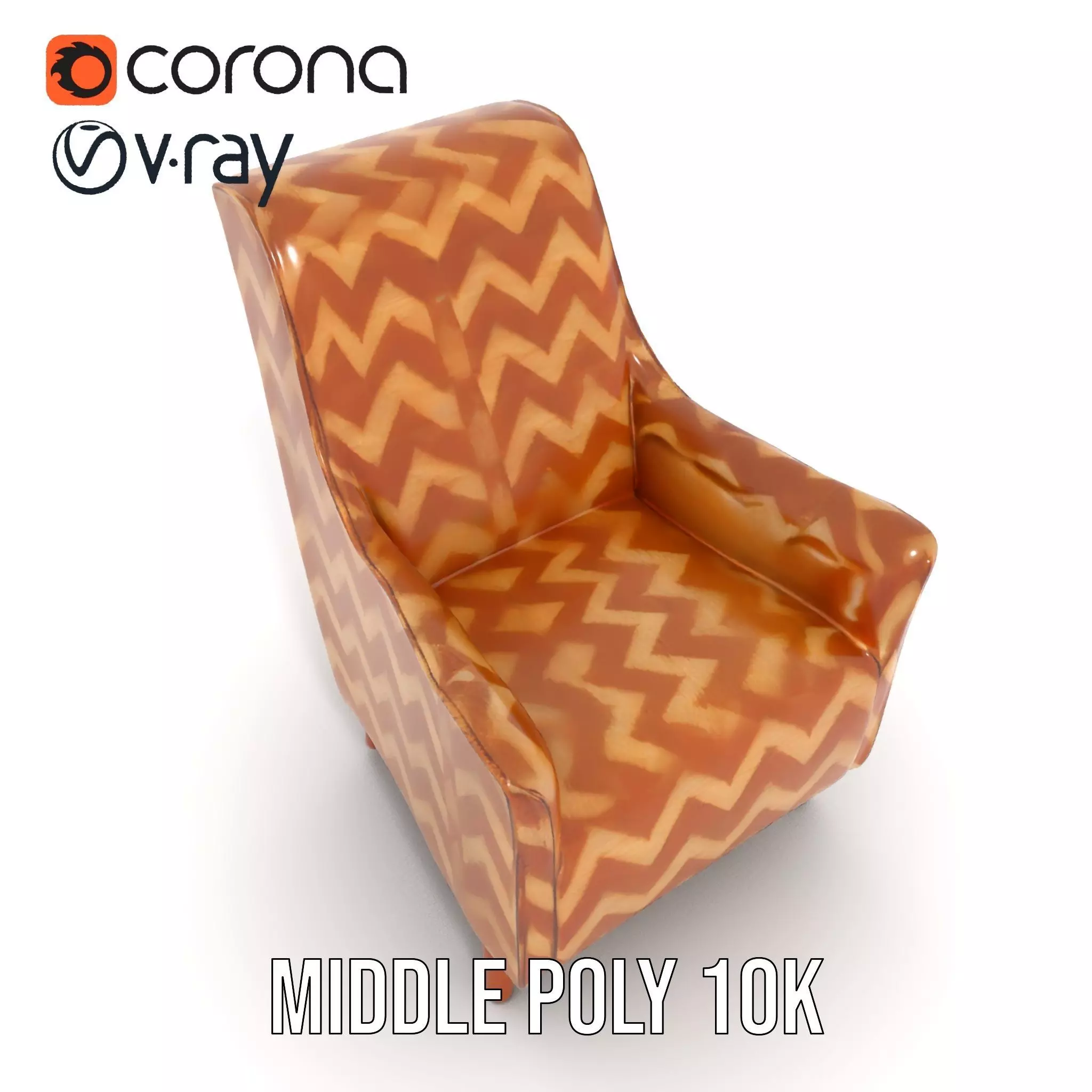 Zigzag Pattern Armchair model pack Low-poly 3D model_16