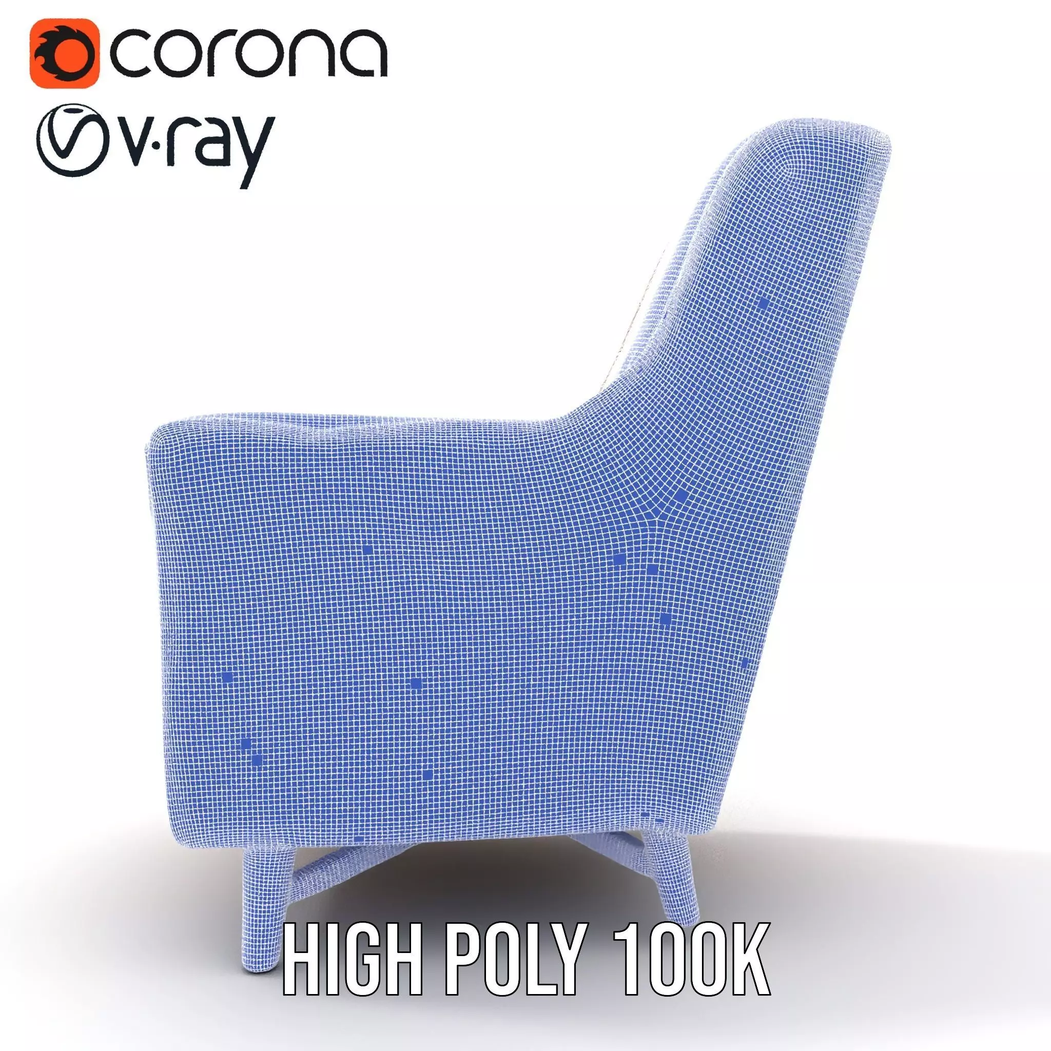 Zigzag Pattern Armchair model pack Low-poly 3D model_33