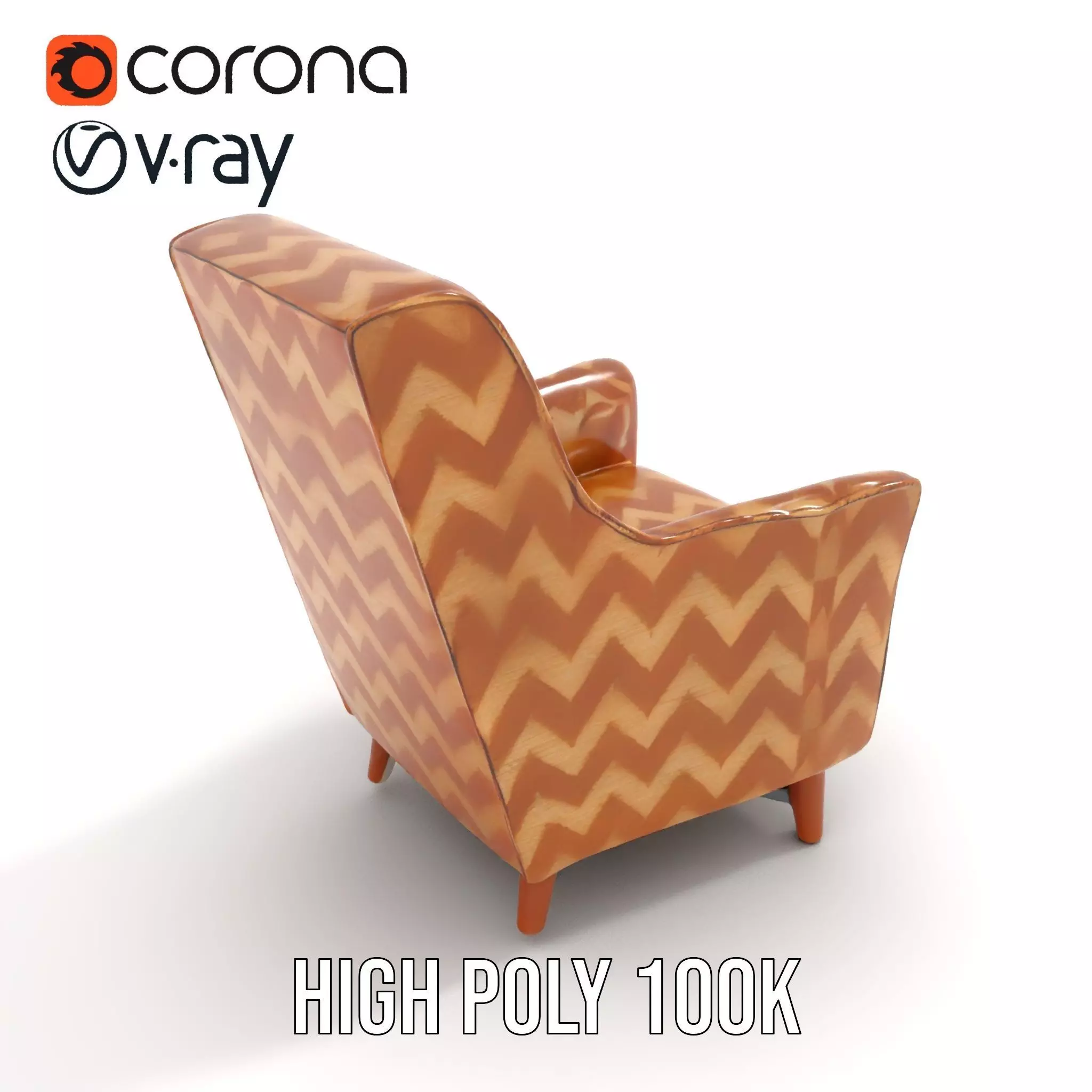 Zigzag Pattern Armchair model pack Low-poly 3D model_28