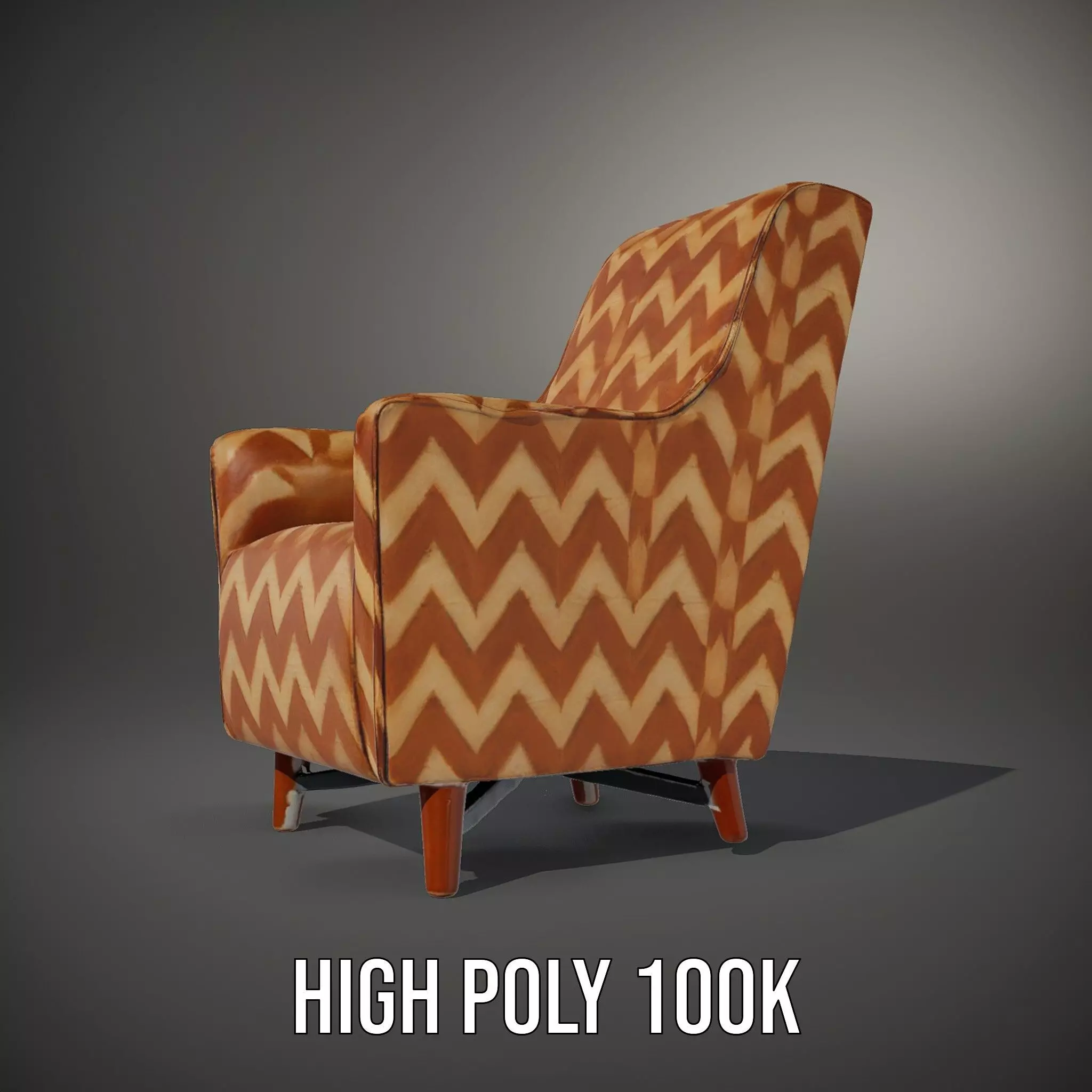Zigzag Pattern Armchair model pack Low-poly 3D model_8