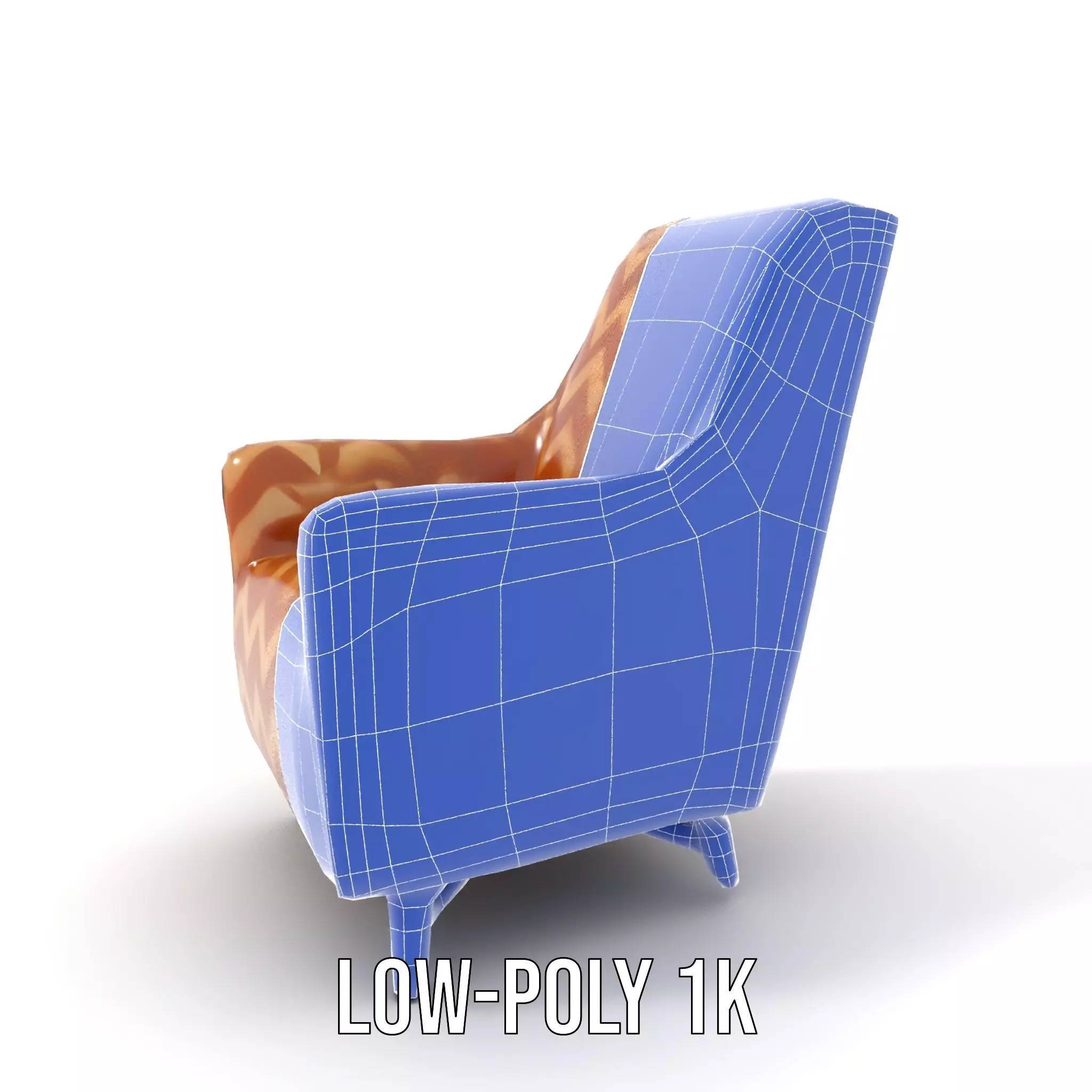 Zigzag Pattern Armchair model pack Low-poly 3D model_30