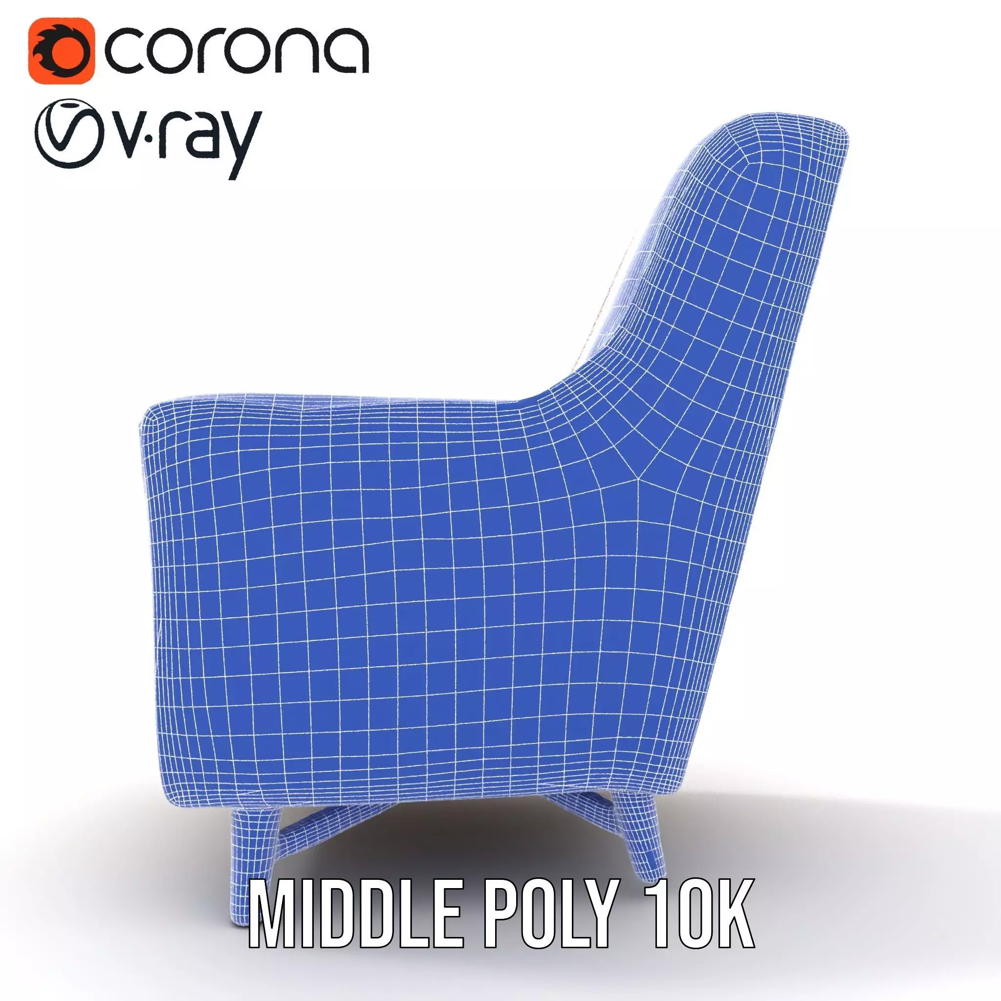 Zigzag Pattern Armchair model pack Low-poly 3D model_24