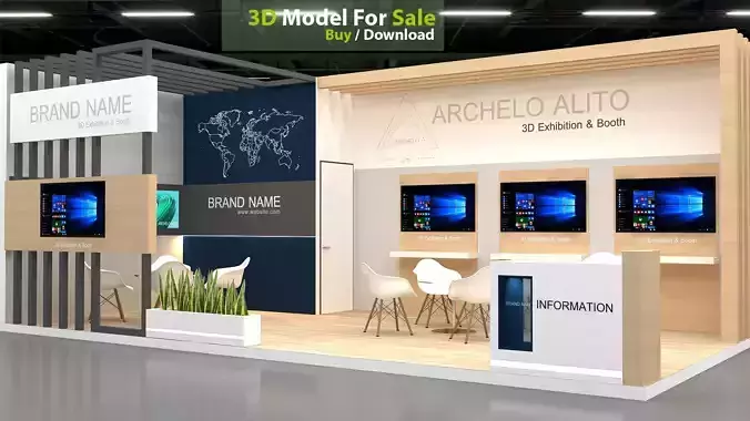 3d model exhibition Low-poly 3D model