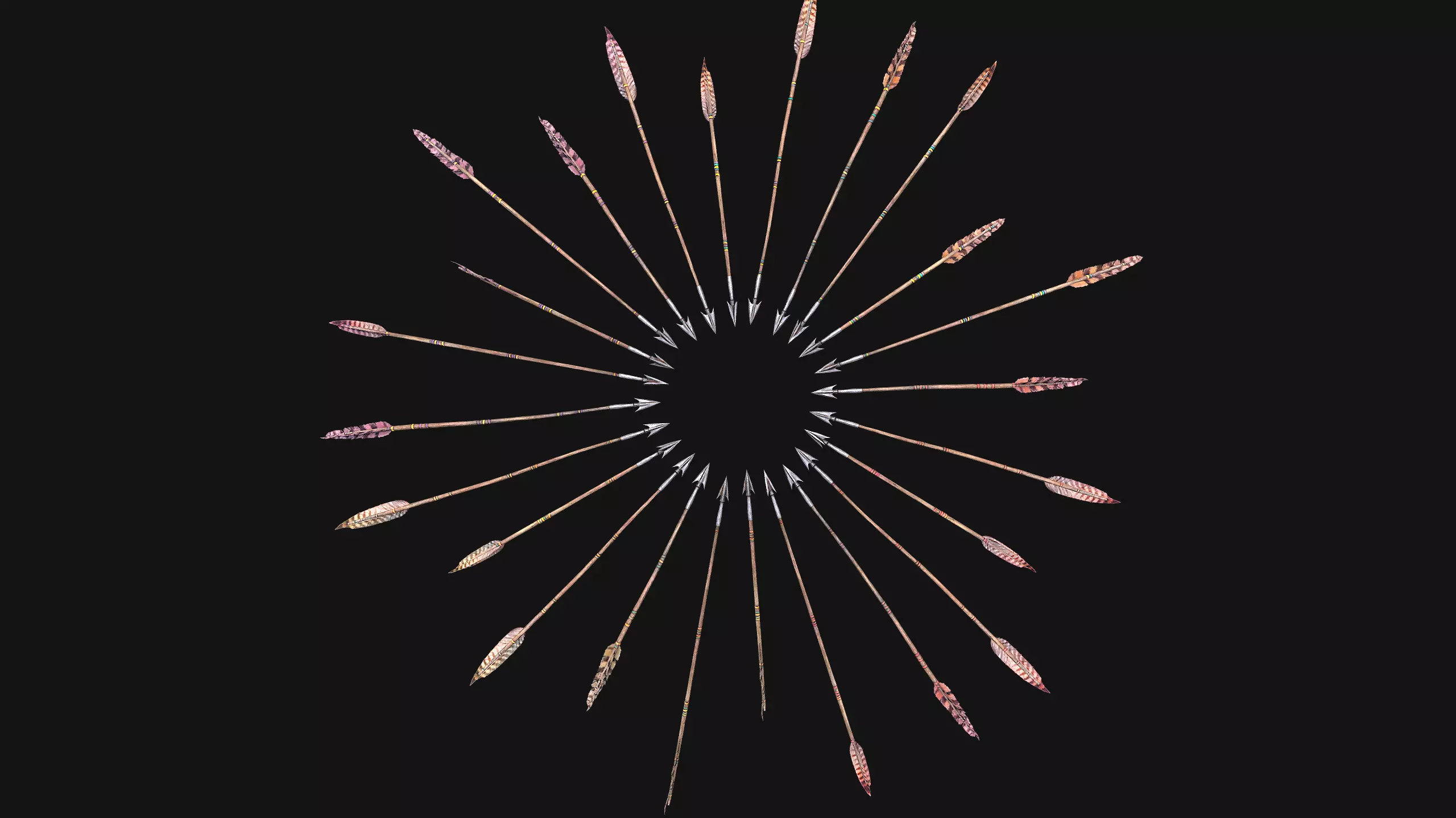 Quiver Archer Crossbowman Set Medieval equipment Low-poly 3D model_32