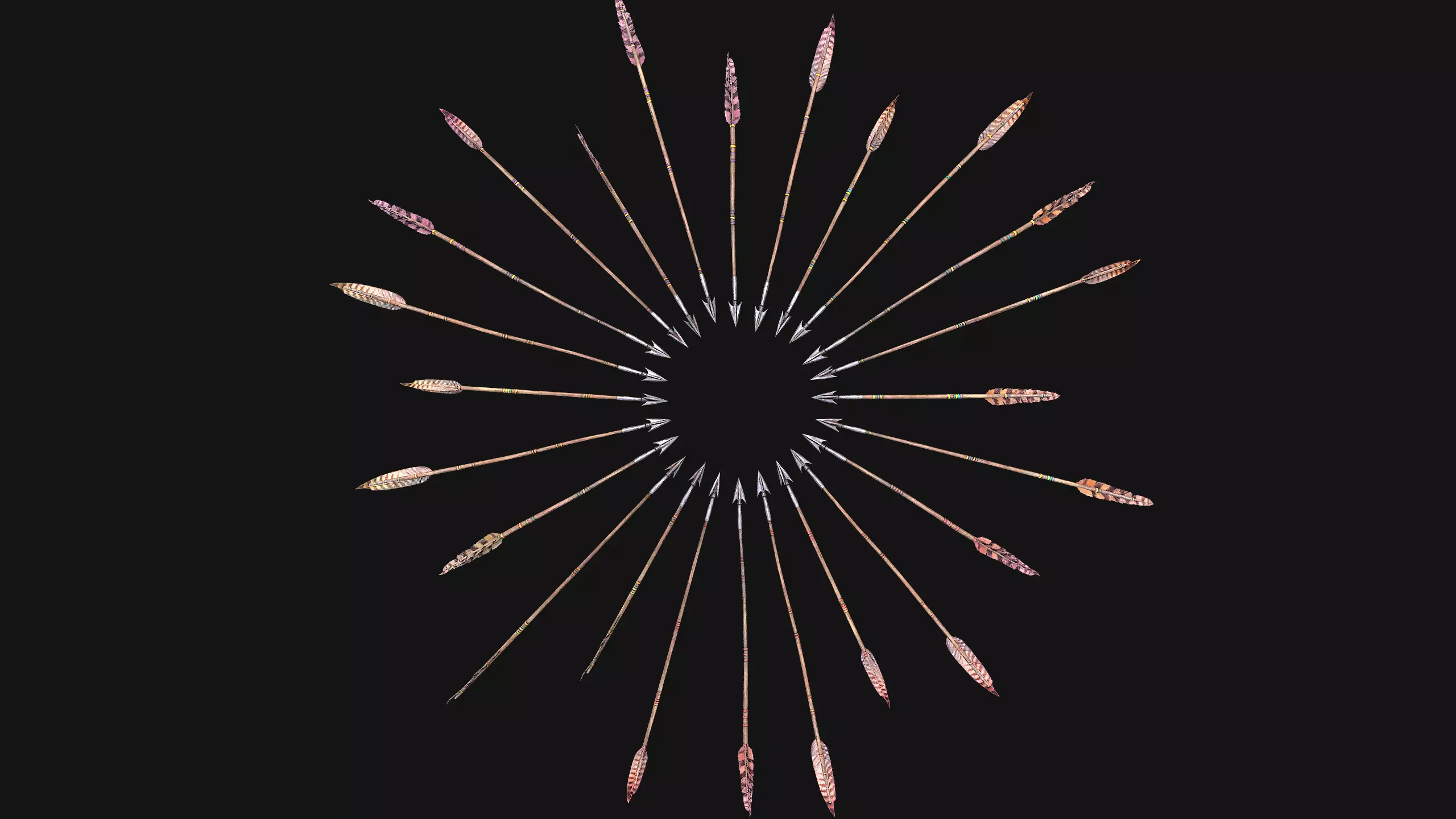 Quiver Archer Crossbowman Set Medieval equipment Low-poly 3D model_31