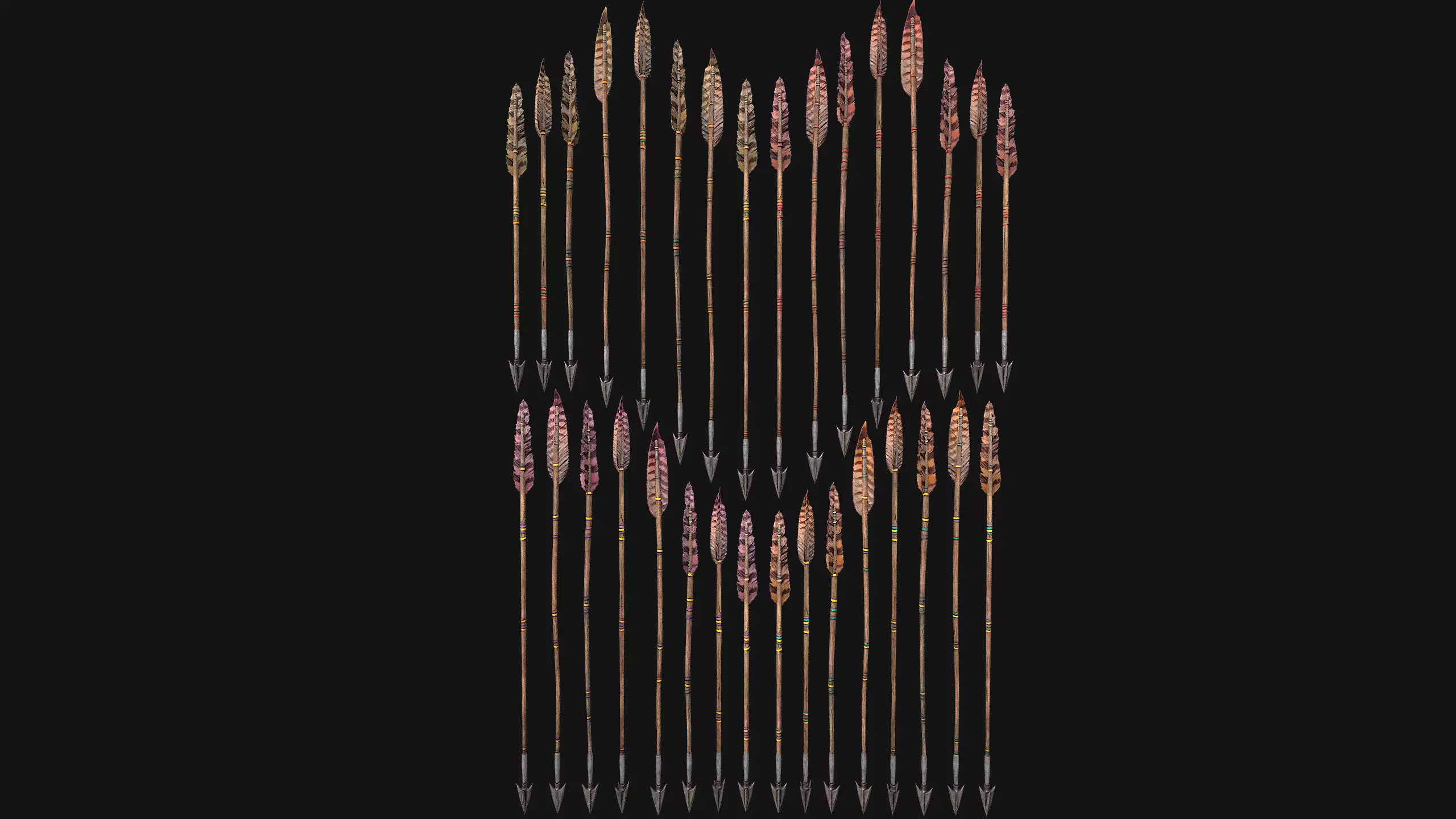 Quiver Archer Crossbowman Set Medieval equipment Low-poly 3D model_20