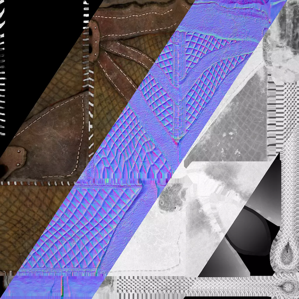 Quiver Archer Crossbowman Set Medieval equipment Low-poly 3D model_39