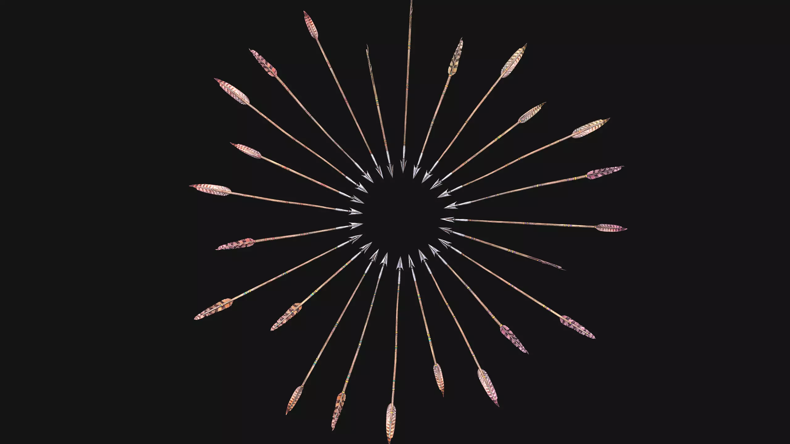 Quiver Archer Crossbowman Set Medieval equipment Low-poly 3D model_28