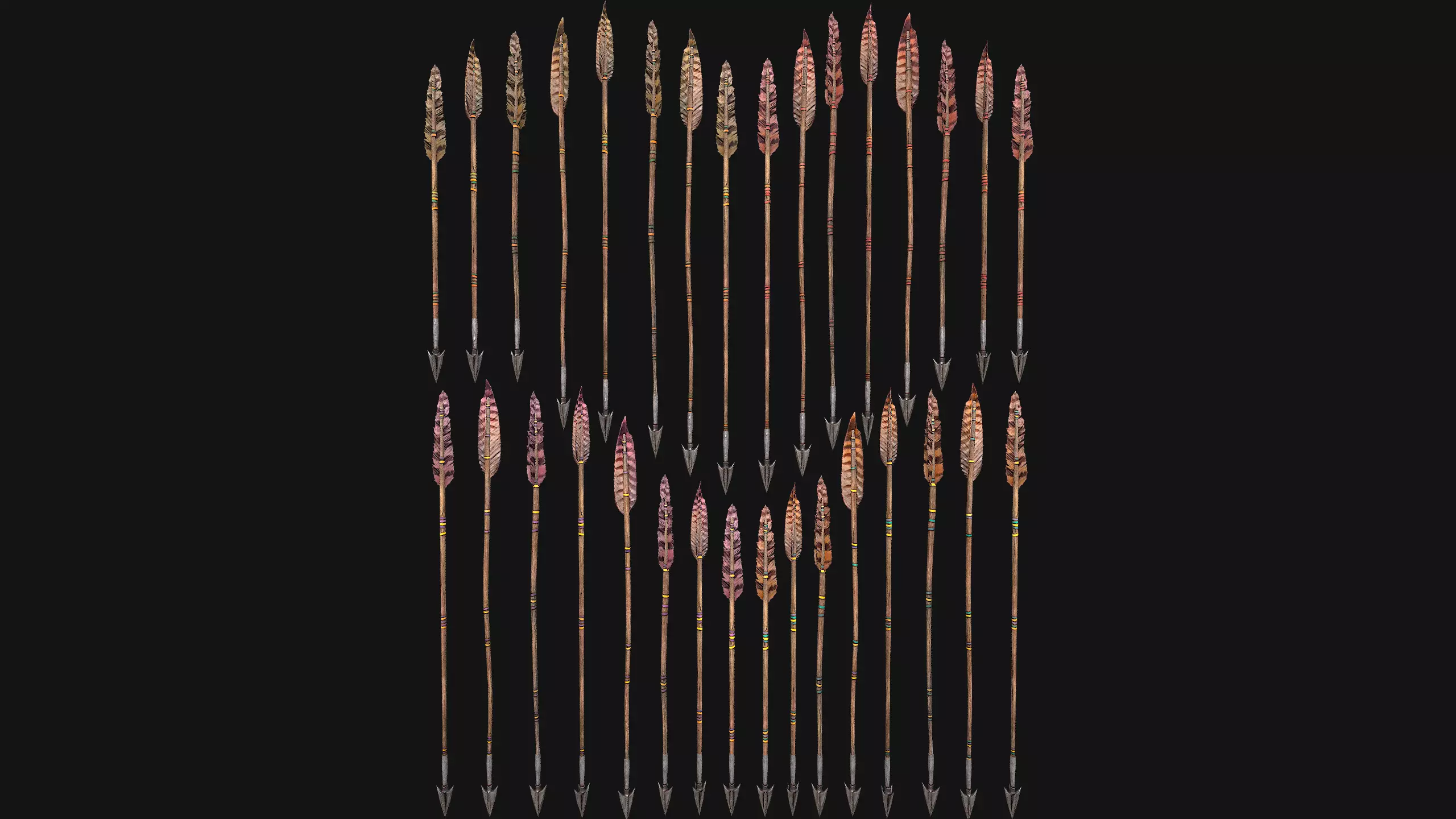 Quiver Archer Crossbowman Set Medieval equipment Low-poly 3D model_15