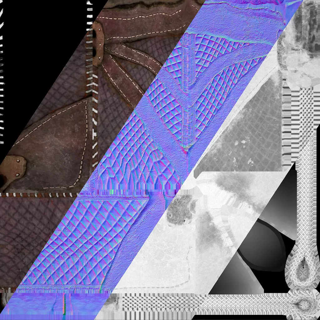 Quiver Archer Crossbowman Set Medieval equipment Low-poly 3D model_41