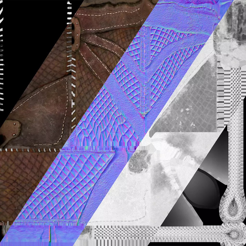 Quiver Archer Crossbowman Set Medieval equipment Low-poly 3D model_38