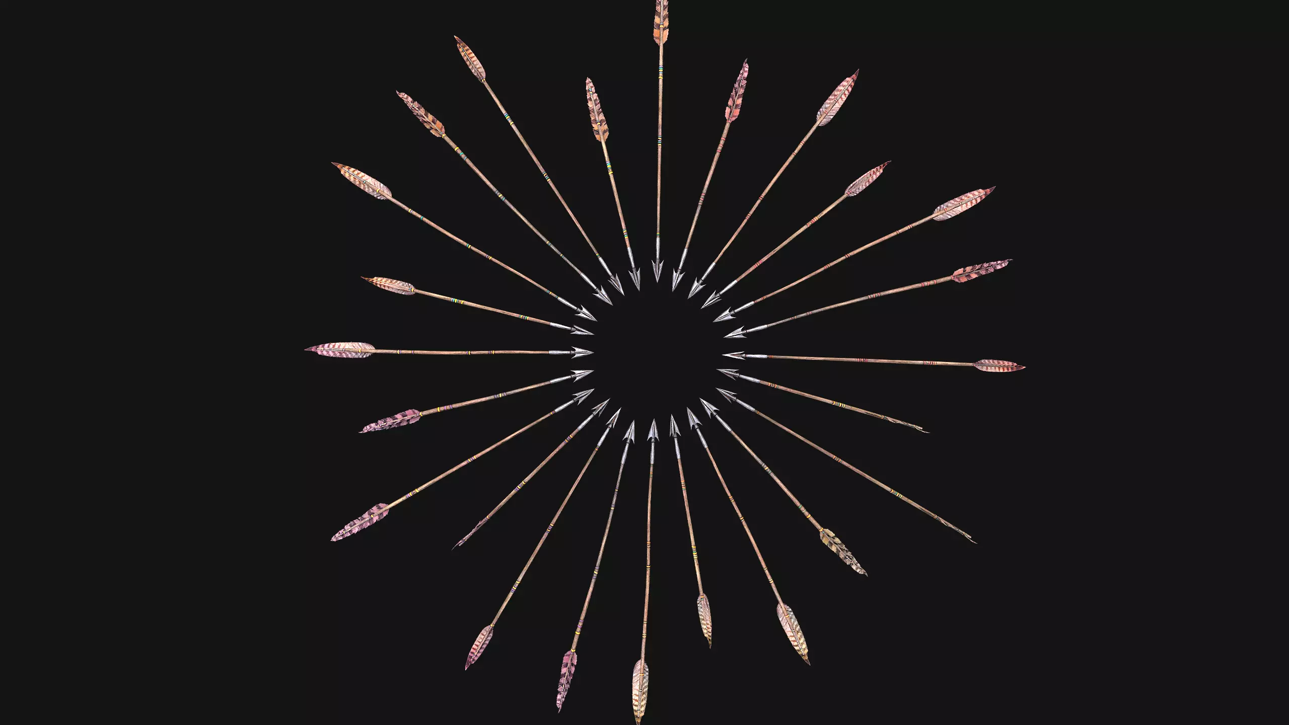 Quiver Archer Crossbowman Set Medieval equipment Low-poly 3D model_34