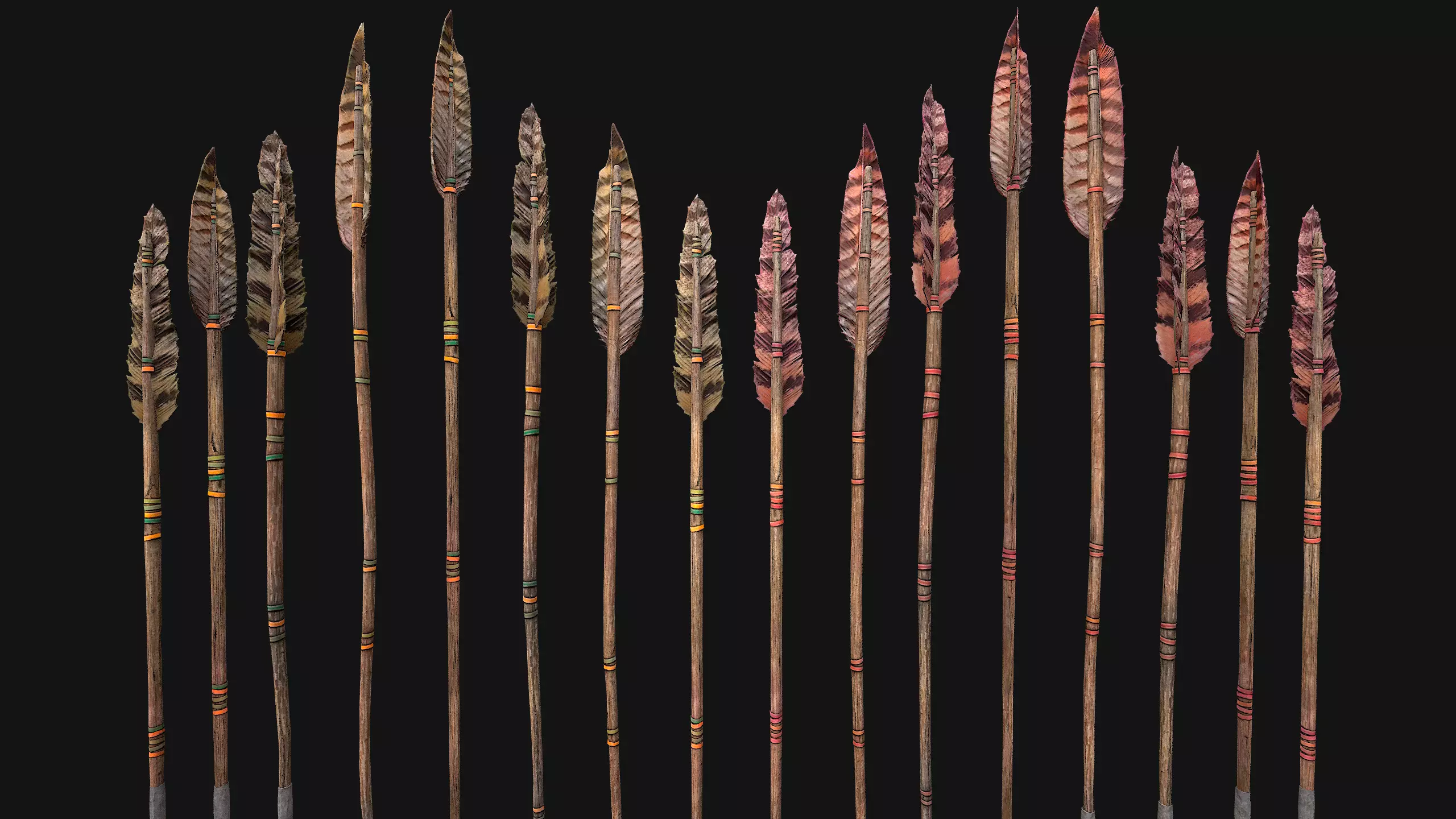 Quiver Archer Crossbowman Set Medieval equipment Low-poly 3D model_21