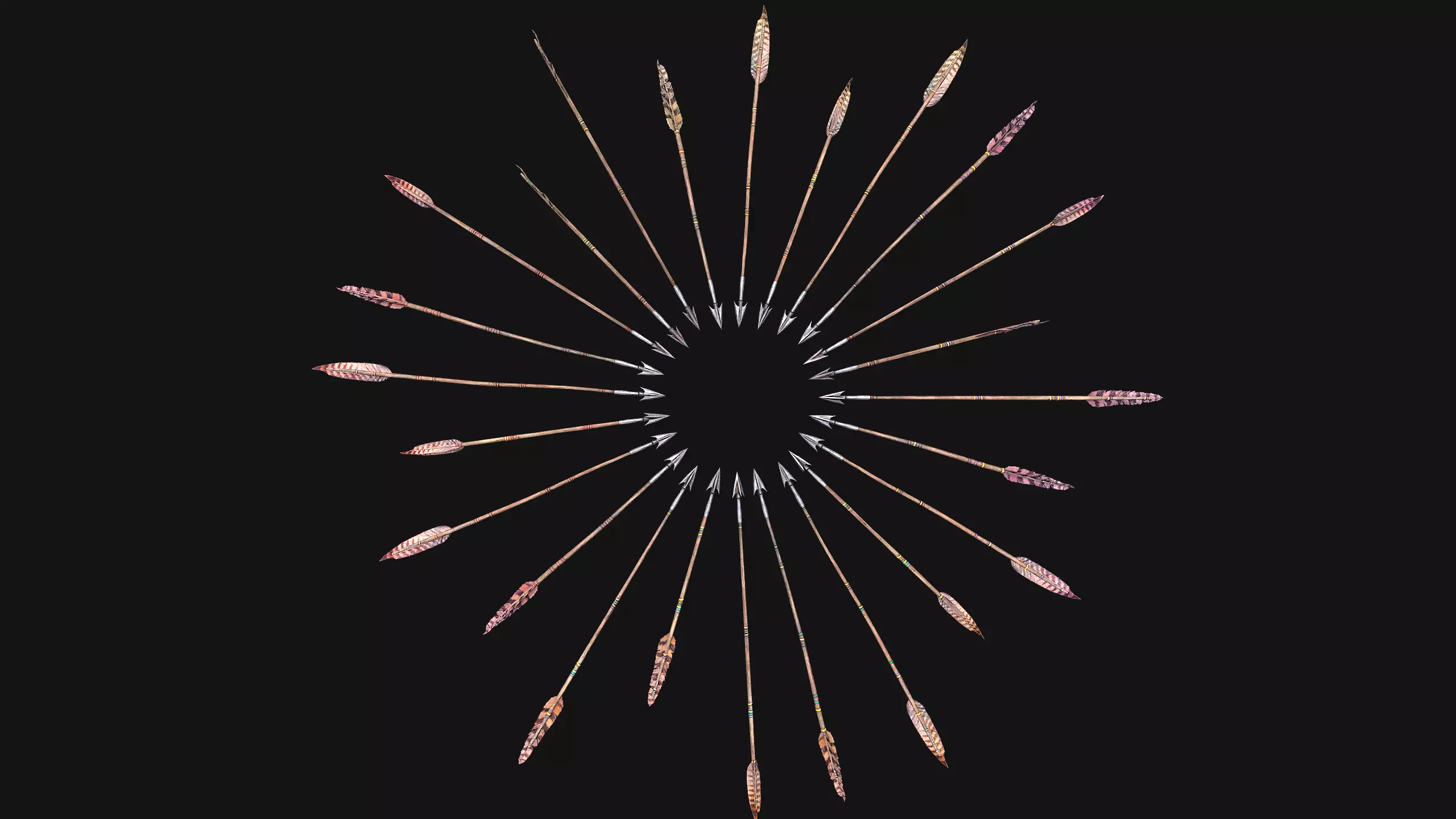 Quiver Archer Crossbowman Set Medieval equipment Low-poly 3D model_29