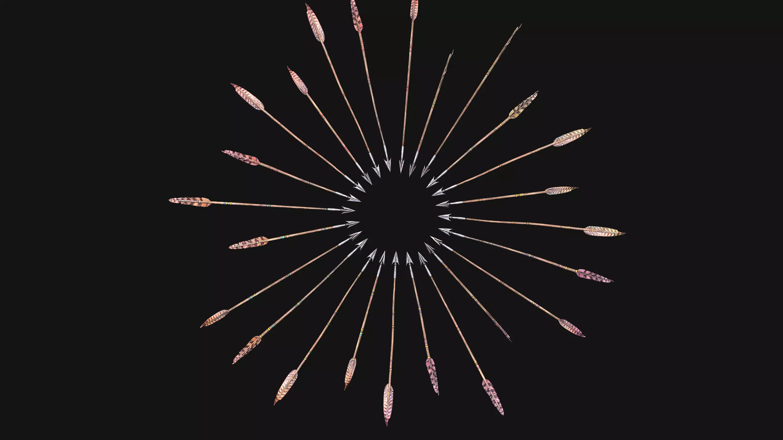 Quiver Archer Crossbowman Set Medieval equipment Low-poly 3D model_27