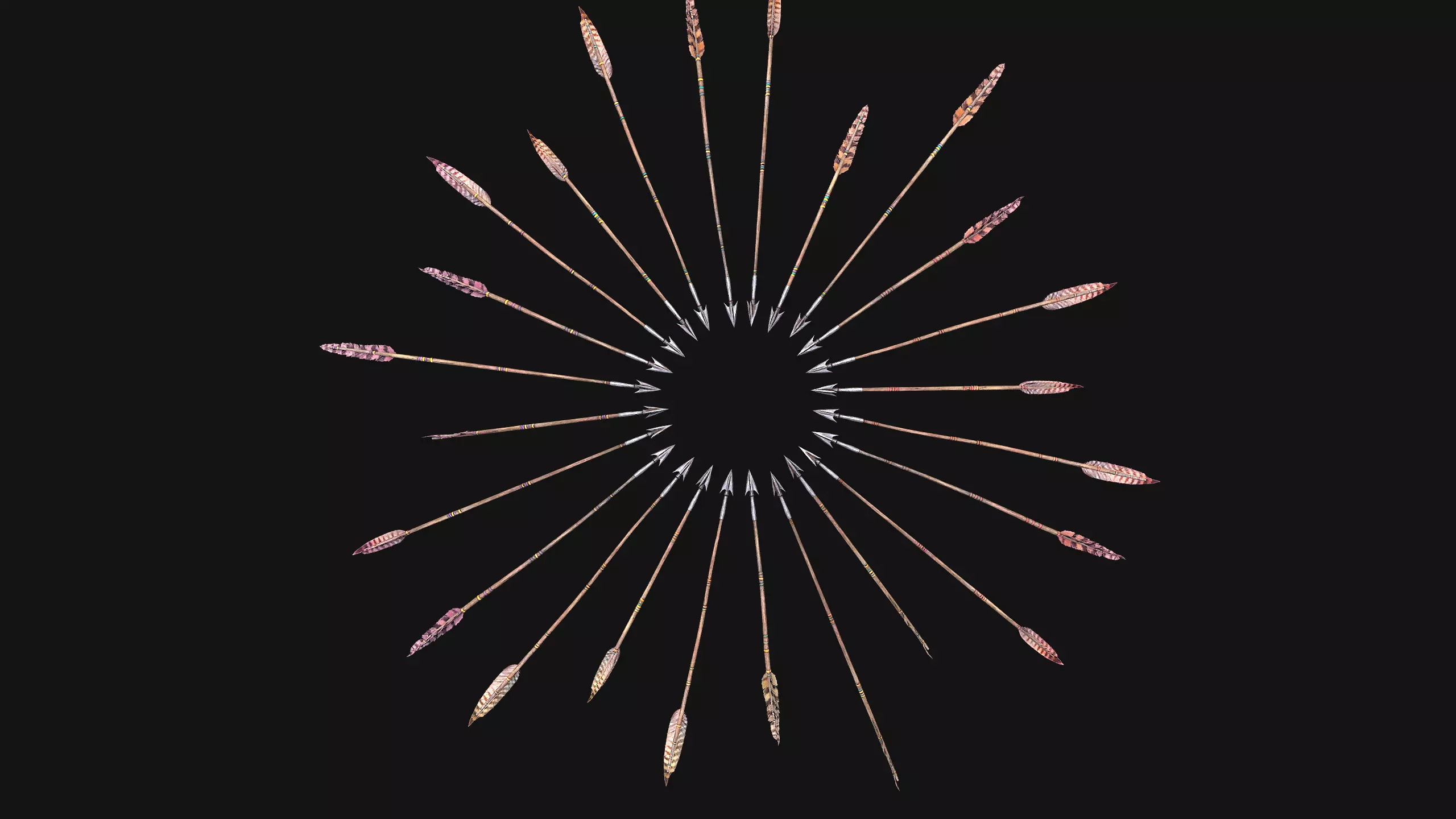 Quiver Archer Crossbowman Set Medieval equipment Low-poly 3D model_33