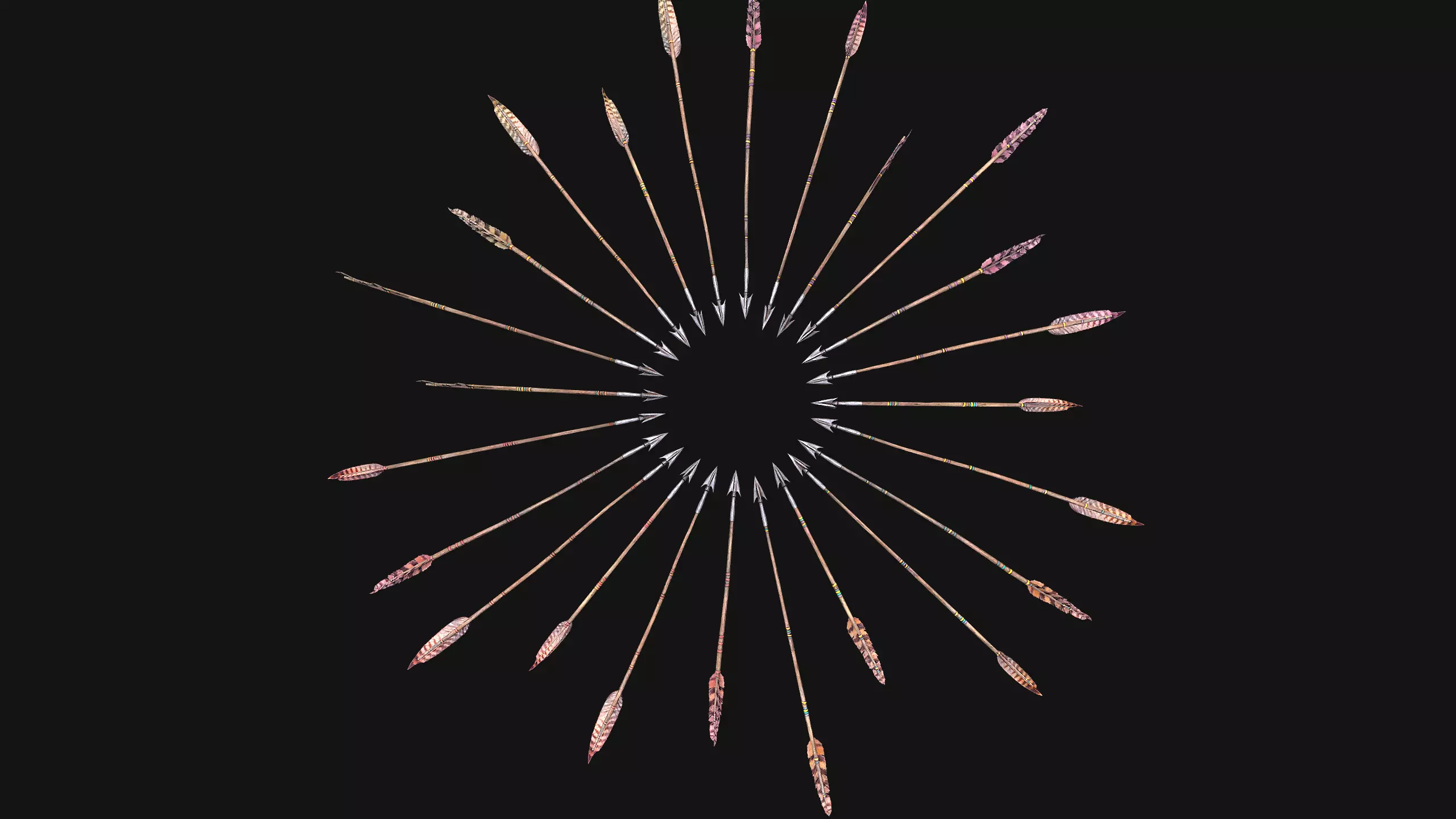 Quiver Archer Crossbowman Set Medieval equipment Low-poly 3D model_30