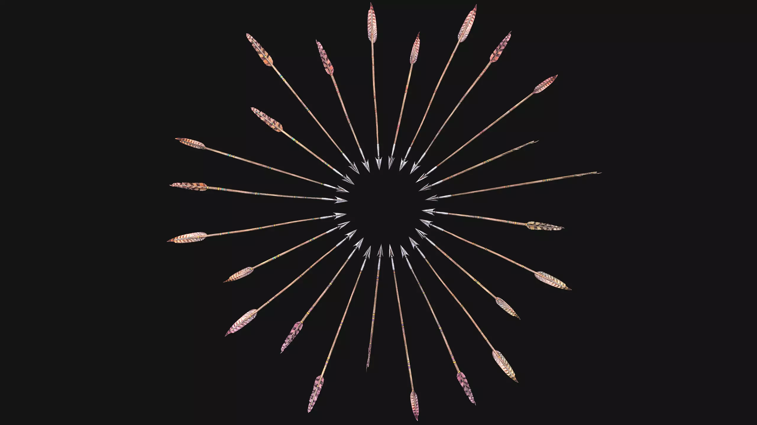 Quiver Archer Crossbowman Set Medieval equipment Low-poly 3D model_25