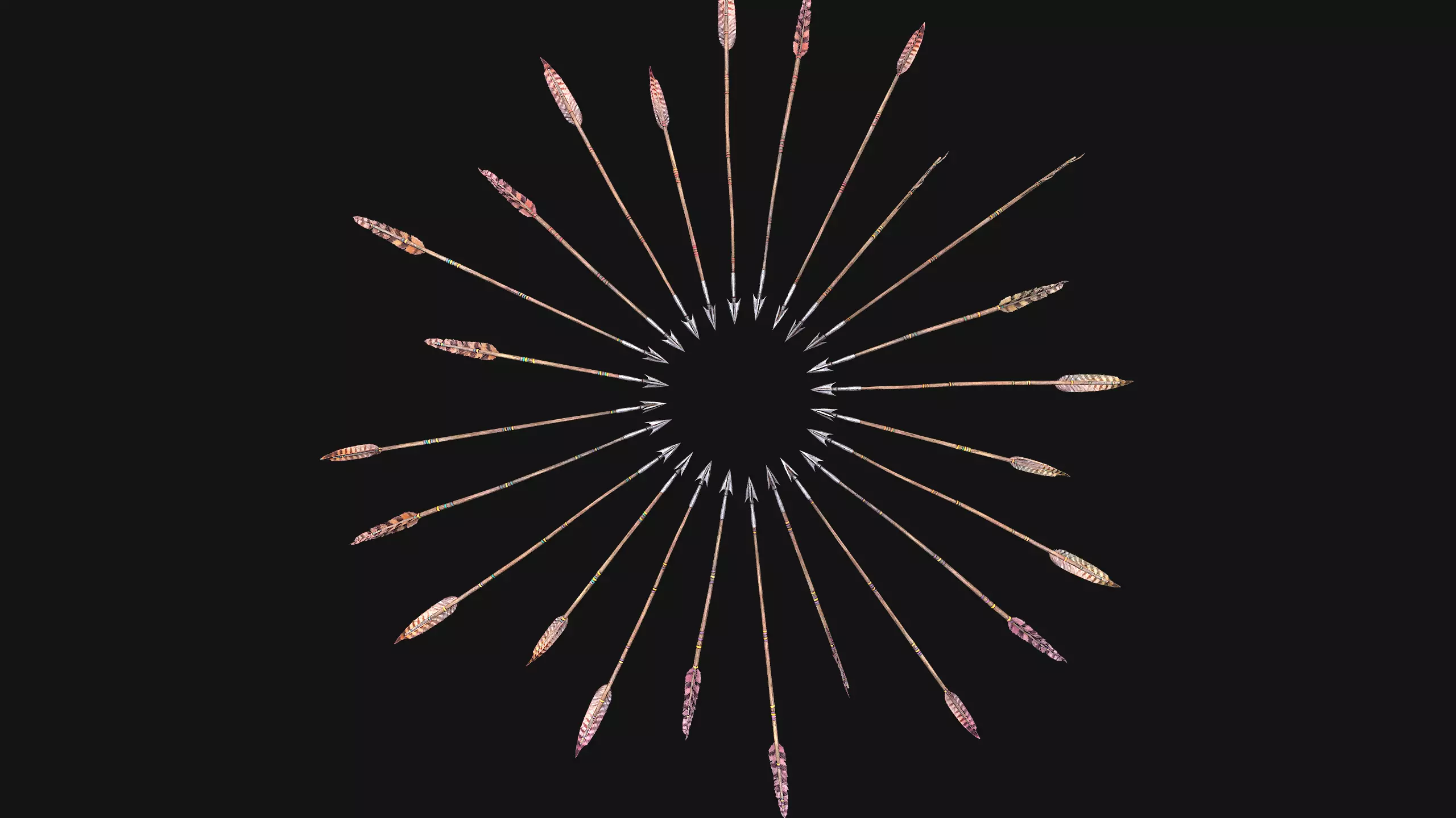 Quiver Archer Crossbowman Set Medieval equipment Low-poly 3D model_26