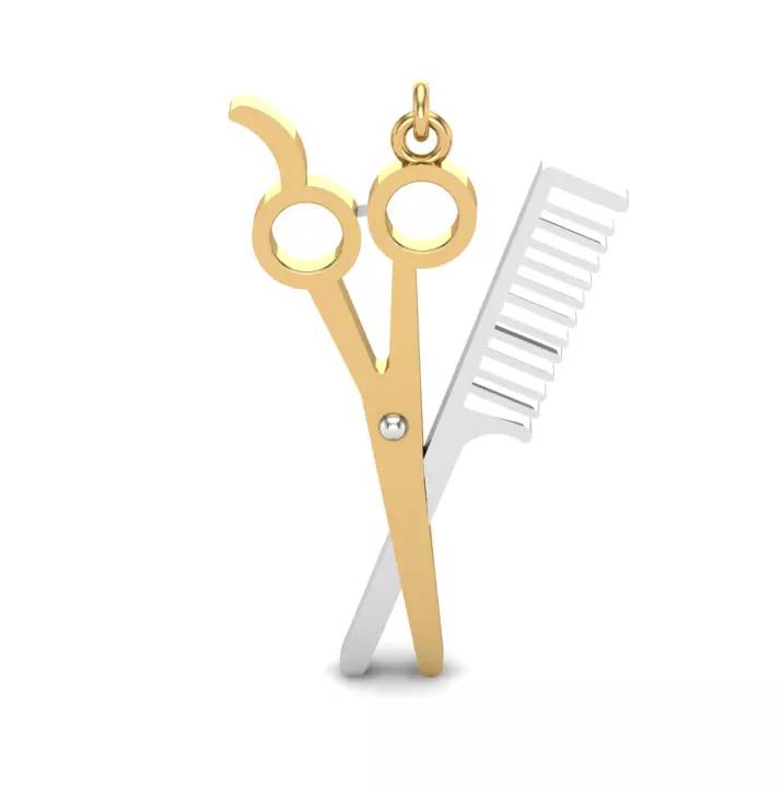 Pendant Scissors And Comb  3D print model_4