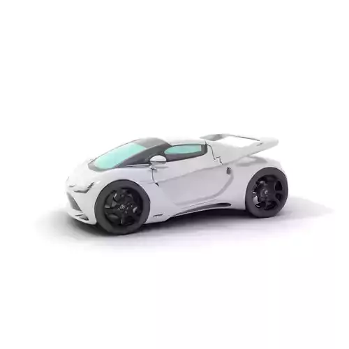 Futuristic Silver Supercar model pack Low-poly 3D model