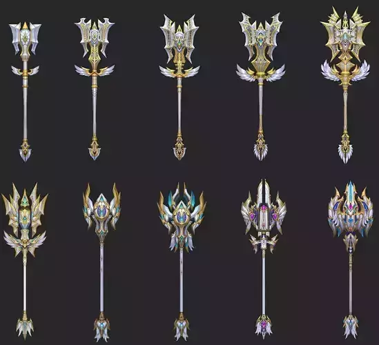 Light Divine Scepters of the Archangel Low-poly 3D model Light Divine Scepters of the Archangel Low-poly 3D model