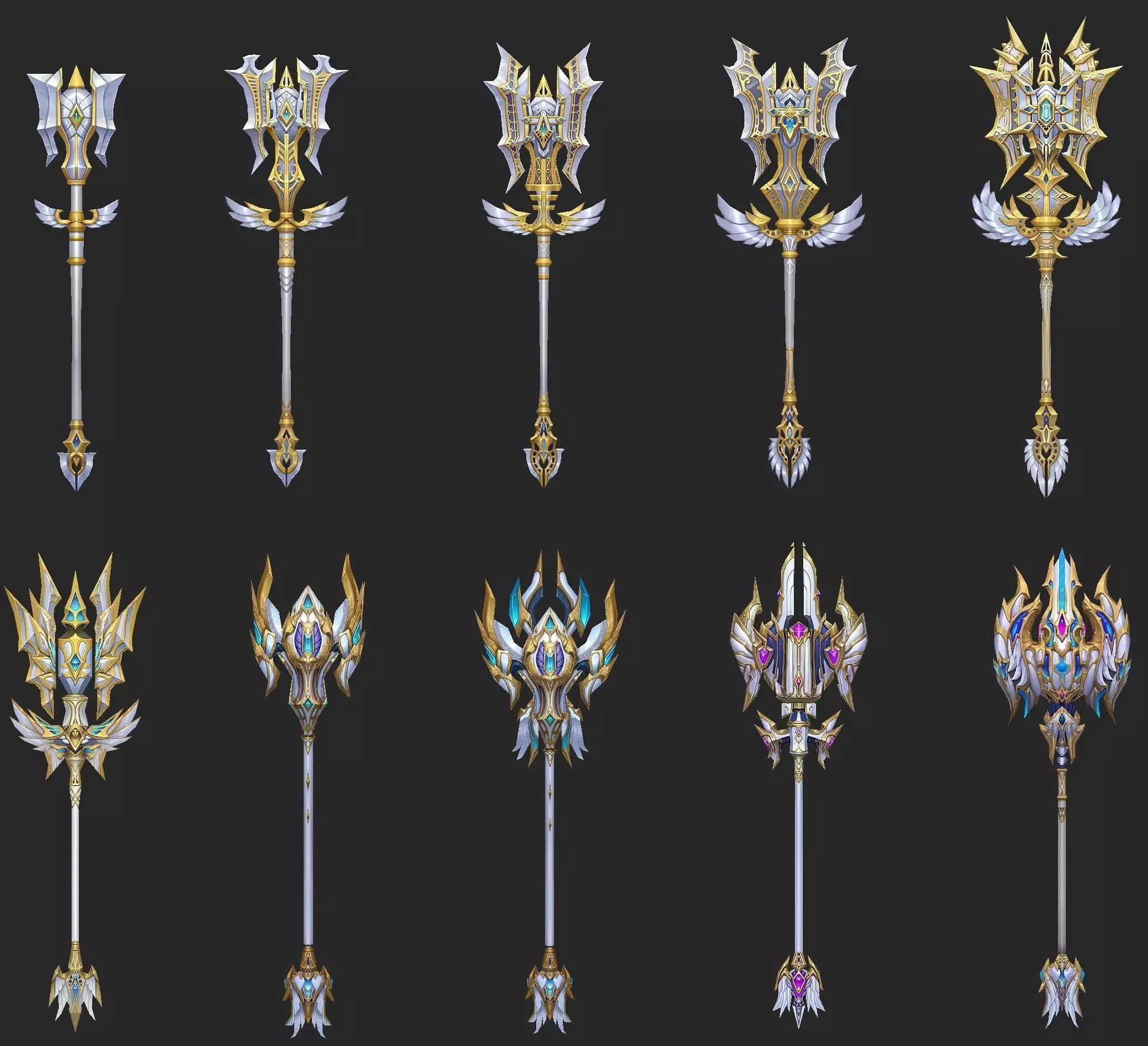 Light Divine Scepters of the Archangel Low-poly 3D model_0