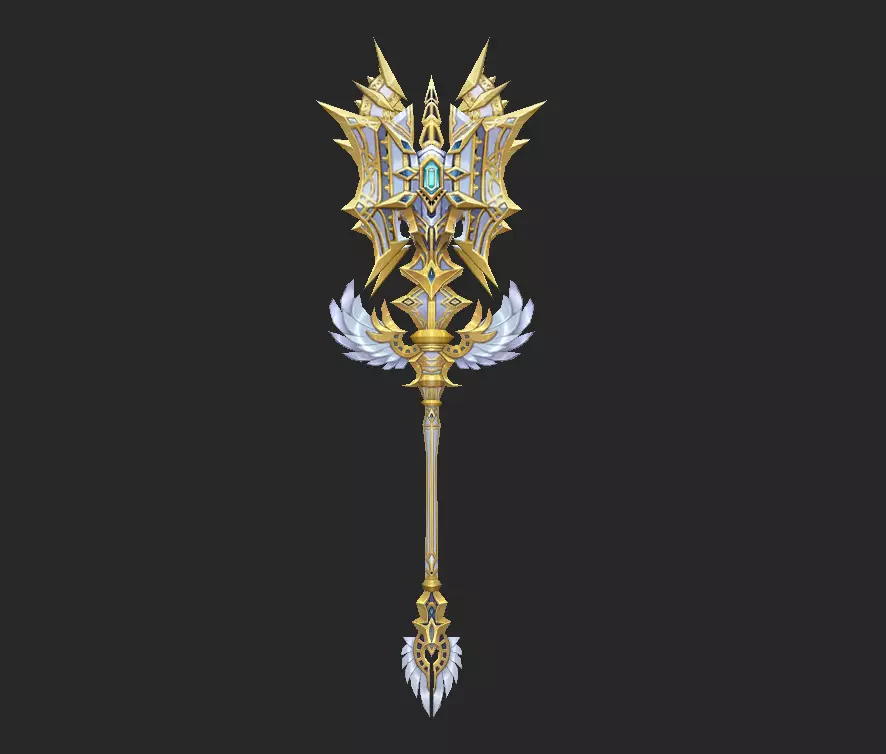 Light Divine Scepters of the Archangel Low-poly 3D model_6