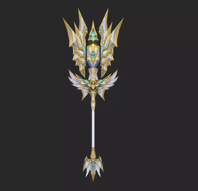 Light Divine Scepters of the Archangel Low-poly 3D model_7