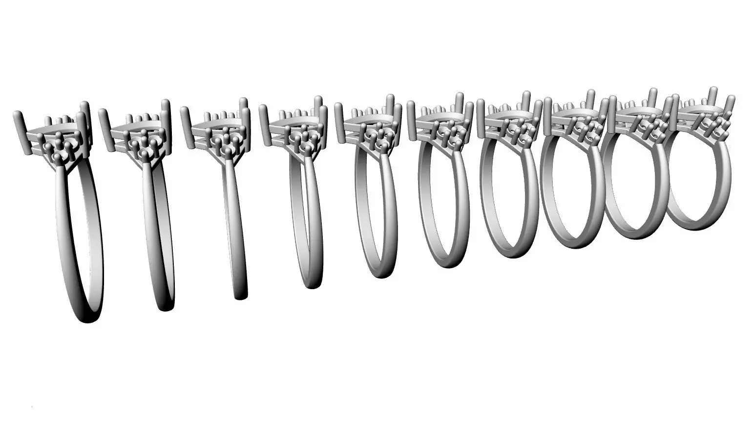 Pear 8x5mm Sapphire Ring All Sizes 3D print model_3