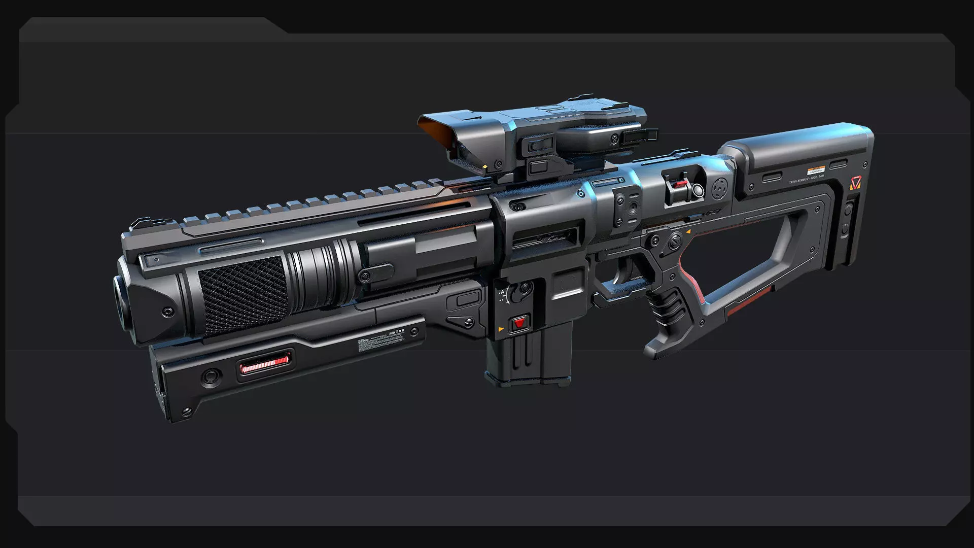 AK8 - Heavy MachineGun Low-poly 3D model_1