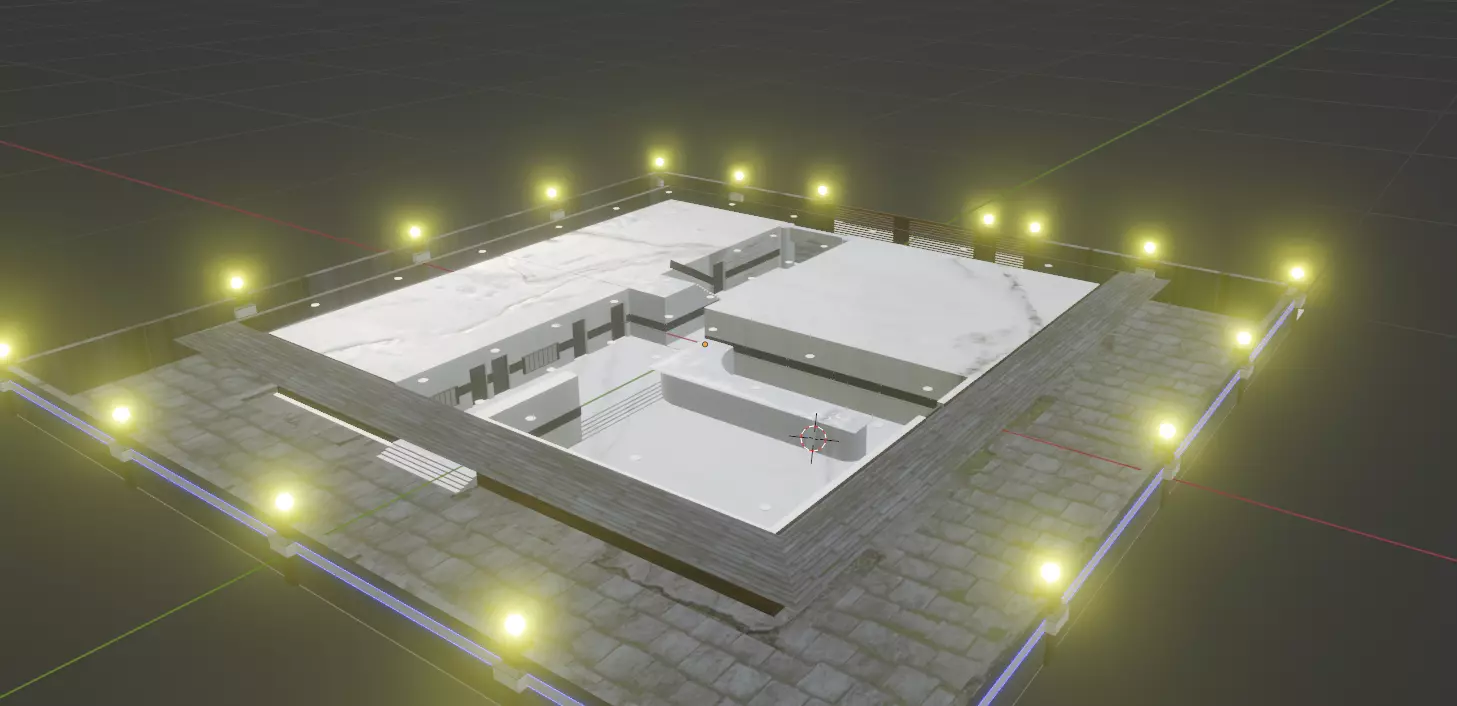 Modern Luxury Bungalow  Architectural 3d Model Game Ready 3D model_6