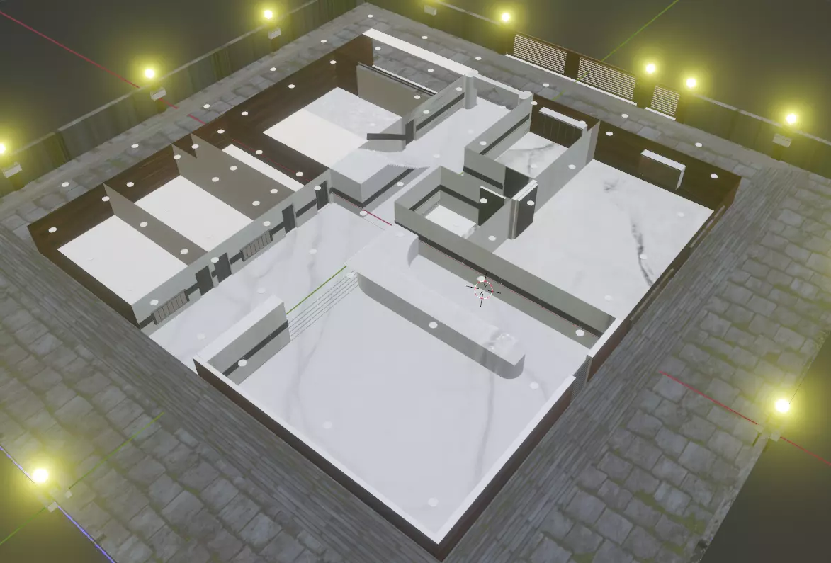 Modern Luxury Bungalow  Architectural 3d Model Game Ready 3D model_7