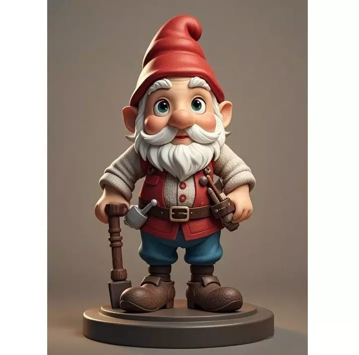 2265  Fairy Tale Gnome Color Full Body Figurine 3D print model_4