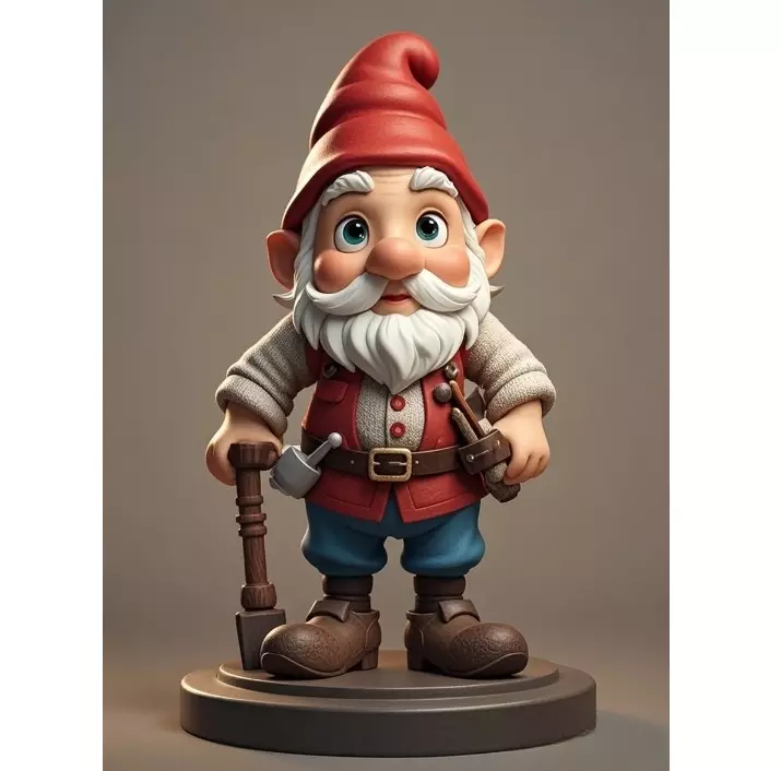 2265  Fairy Tale Gnome Color Full Body Figurine 3D print model_3