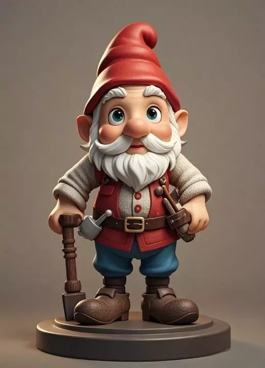 2265  Fairy Tale Gnome Color Full Body Figurine 3D print model_0