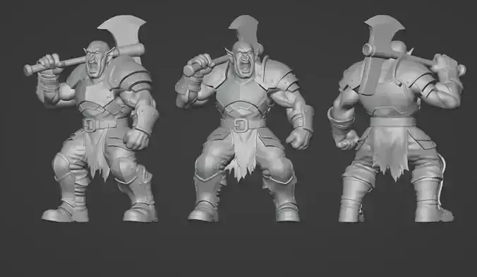 Orc Warlord Greataxe Print Ready STL 