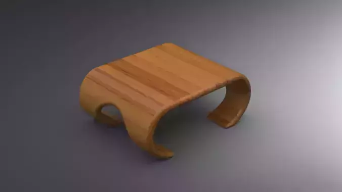 Modern Wooden Side Table 3D Model high-low polygons solid-meshed Low-poly 3D model