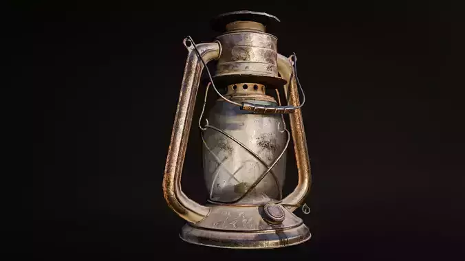 Rusty Oil Lamp - Game Ready 3D Asset