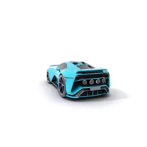 Turquoise Sports Car model pack Low-poly 3D model