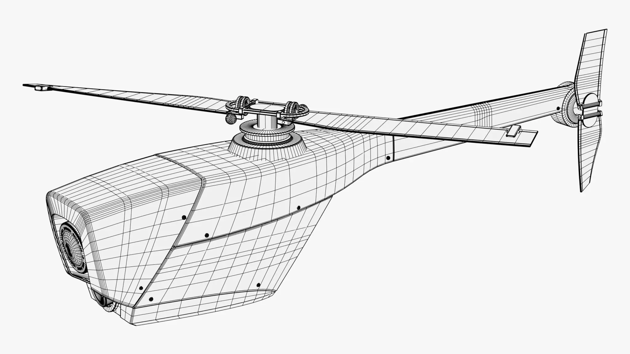 RC Helicopter Recon Drone M1 3D model_7