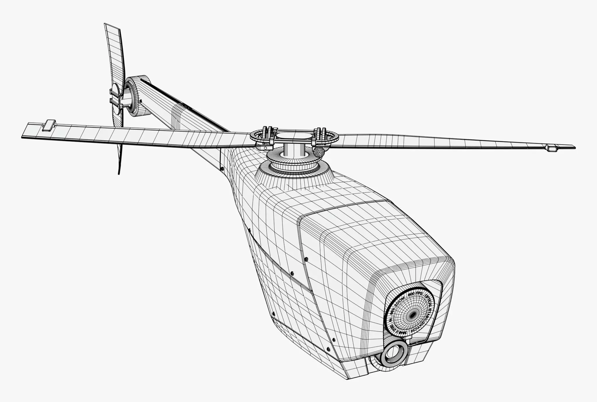 RC Helicopter Recon Drone M1 3D model_12