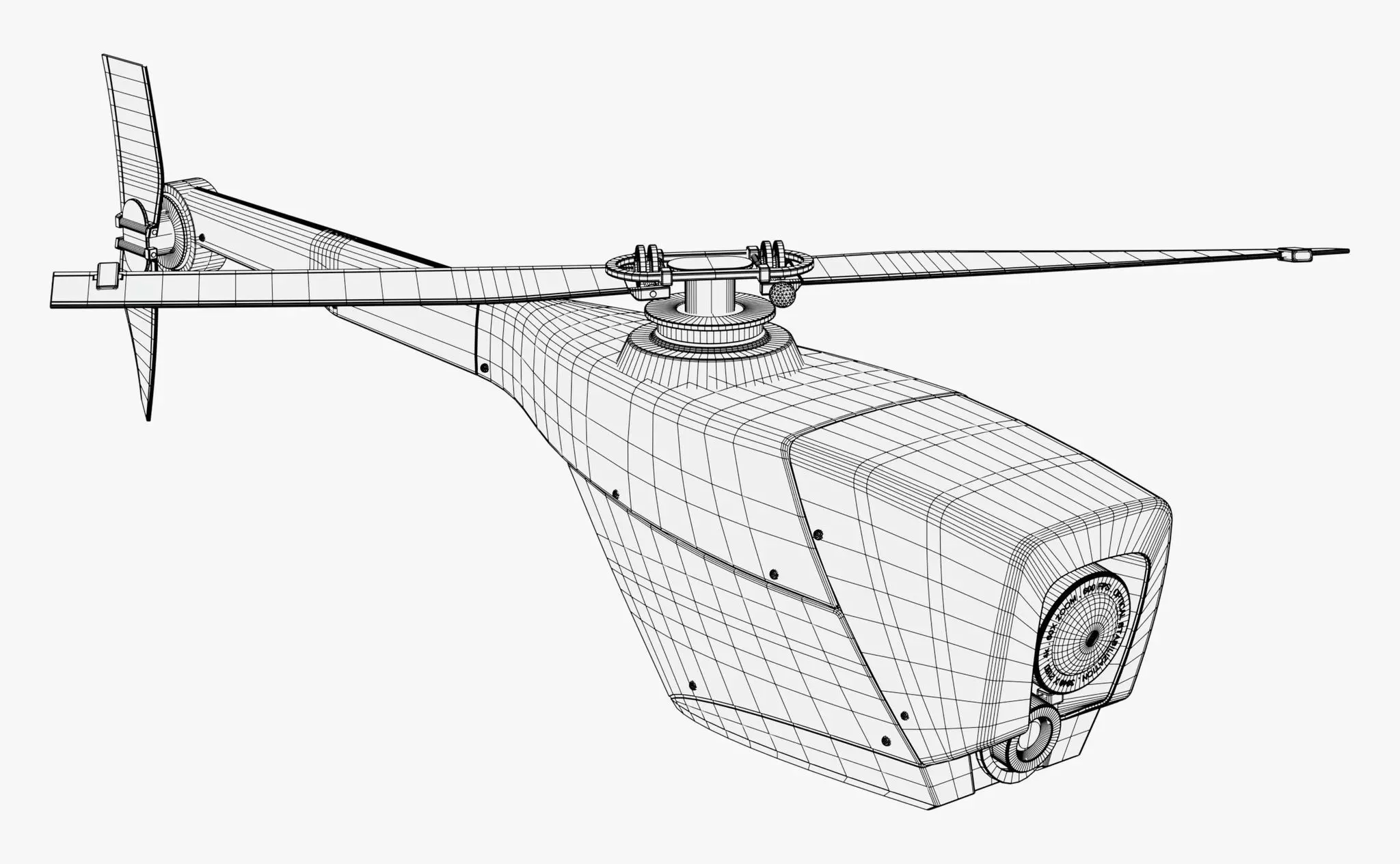 RC Helicopter Recon Drone M1 3D model_13